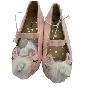 Cat & Jack Toddler Unicorn Slip On, Non Skid Shoes-Pink-Size 5-NWT
